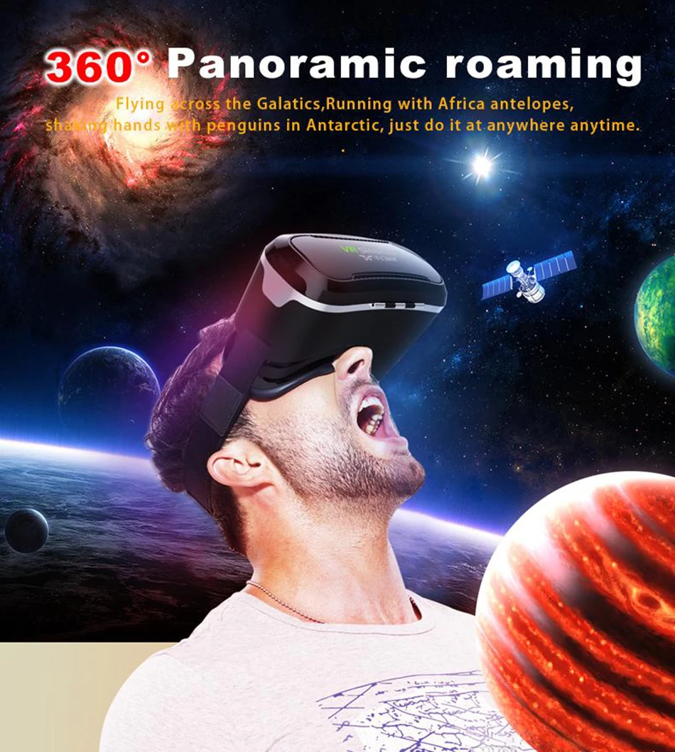 Новейшие носимые 3D очки VR BOX обновленная версия виртуальной реальности 3D видео очки 4,7-6,0 дюймов для iPhone/Android/фильмов