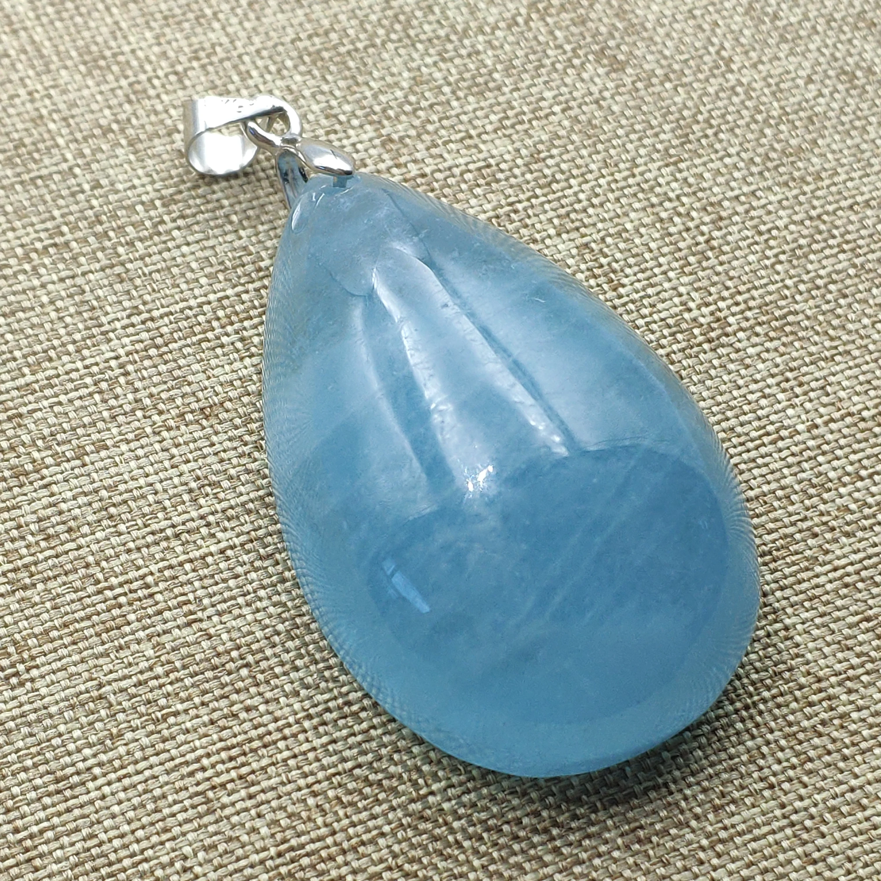 Натуральный голубой лед Аквамарин Кристалл для женщин и мужчин Кулон Love Lucky 38x25x13