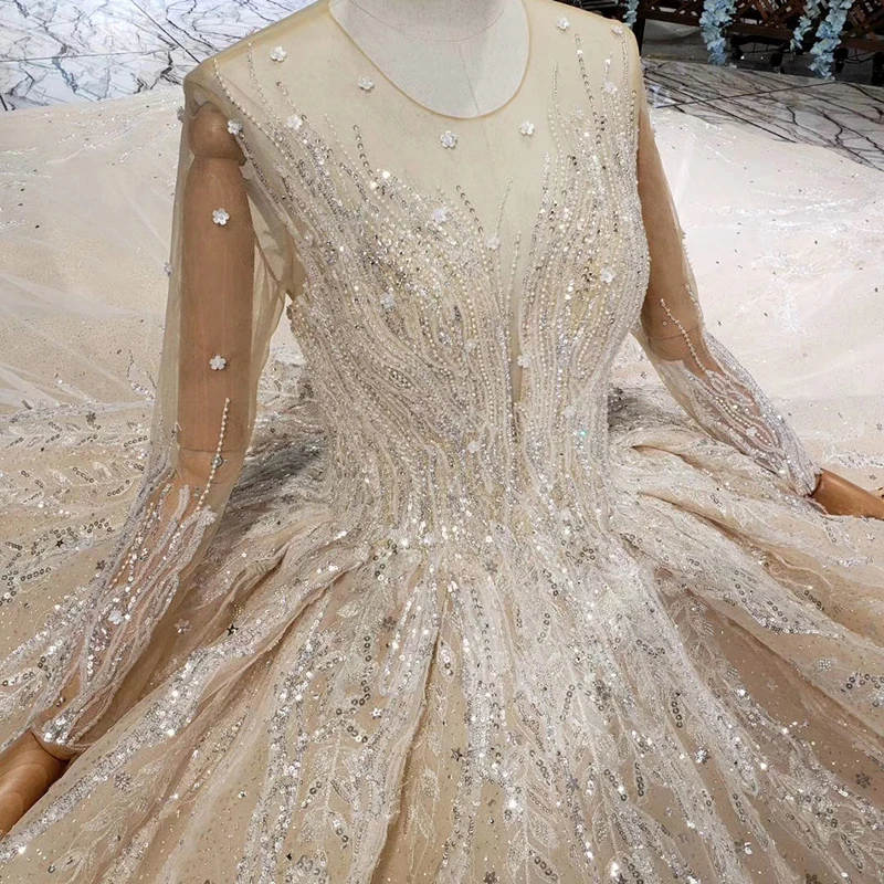 HTL462 бальное платье принцессы свадебные платья с длинным рукавом о образным