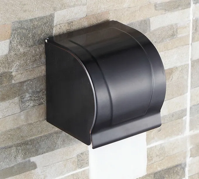 

Black Oil Rubbed Brass Bathroom waterproof Paper Box Holder toilet paper roll holder paper towel rack vintage wall mouted Lba302