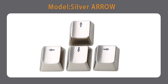 Silver-ARROW Для механической клавиатуры MX Axis металлические клавиши на клавиатуру Pervious светильник Keypress WASD стрелка цинковый сплав ключ крышка светильник трансмиссия - Цвет: Silver-ARROW