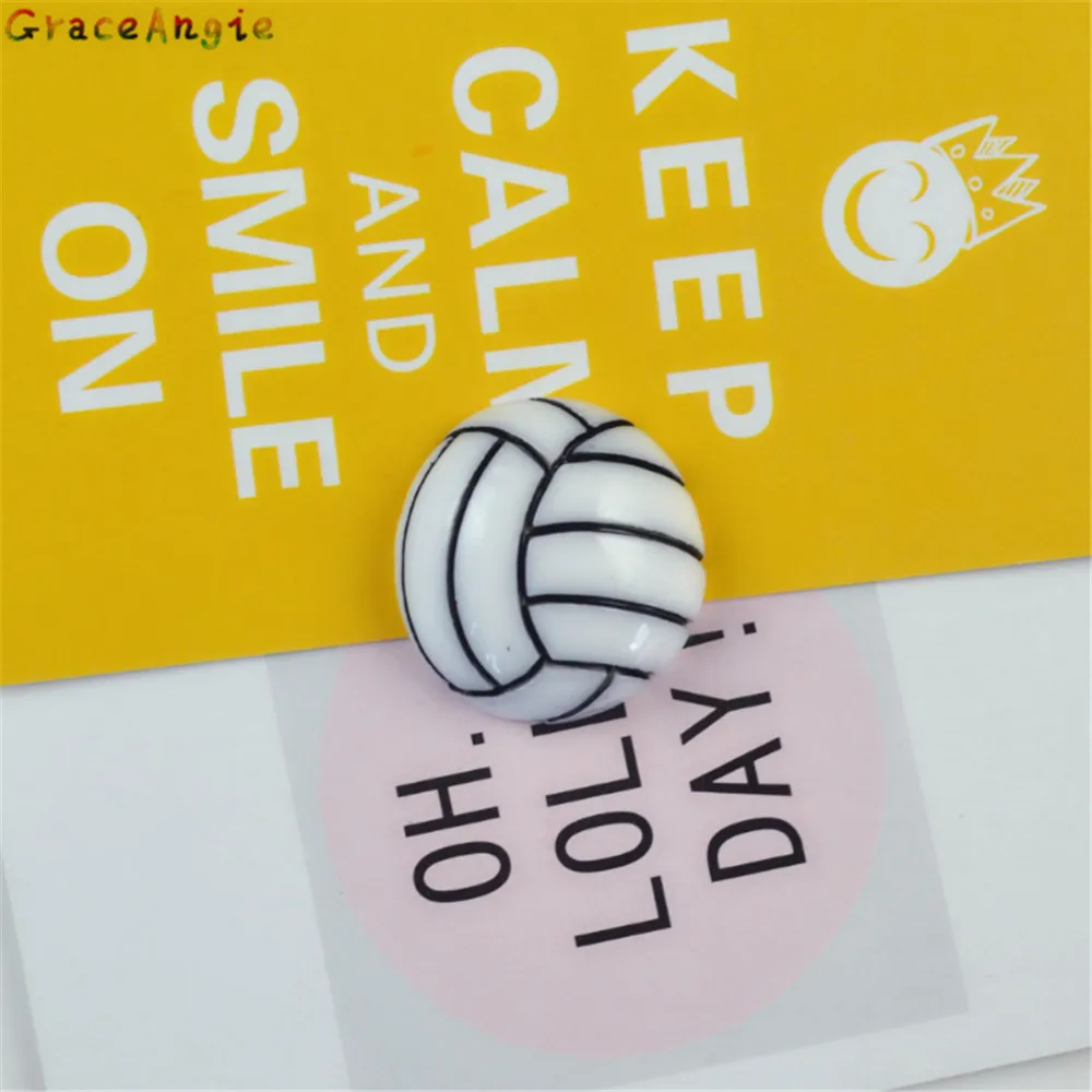 

GraceAngie 10pcs Resin charms basketball shape Flat back Ball Sports accessories phone case refrigerator sticker DIY Findings