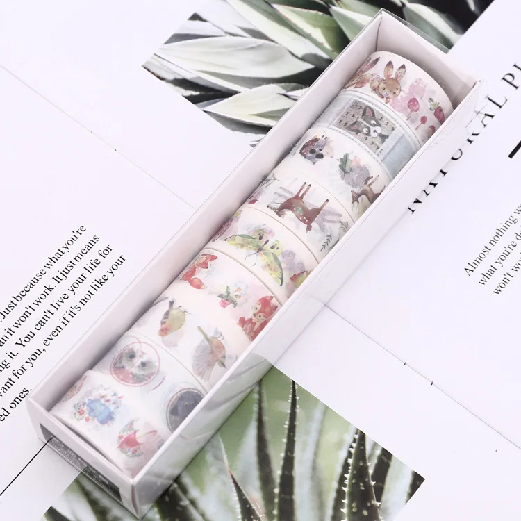 C 10 шт./компл. лента washi сердце изоляционная лента Рождественский washitape Kawaii Канцелярские Скрапбукинг washi papeleria Школьные Инструменты - Цвет: C