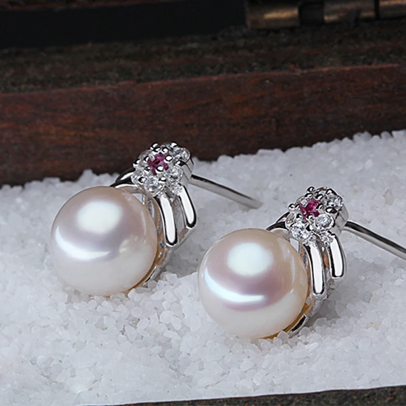 

YIKALAISI 925 sterling silver jewelry 7-8mm white freshwater pearl jewelry stud earrings for women gifts