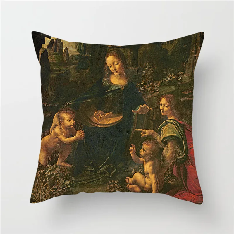 PC07087 Fuwatacchi Чехлы для подушек с рисунком Моны Лизы, знаменитая картина маслом, наволочки для подушек для дома, стула, дивана, декоративные наволочки с цветами - Цвет: PC07087