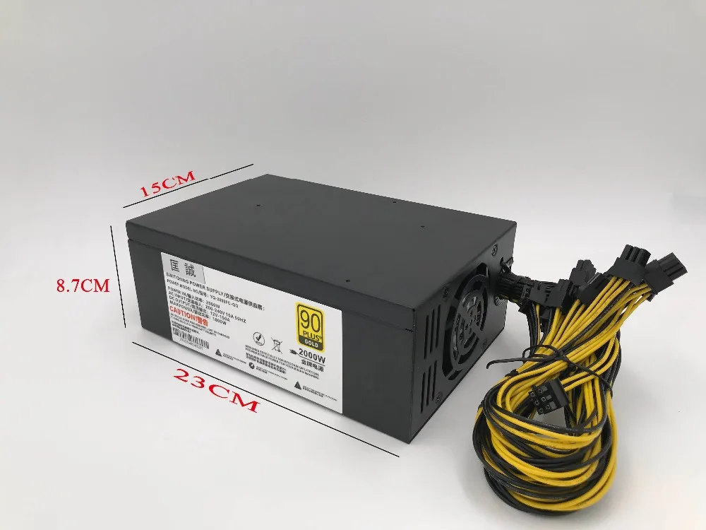 Спот! ASIC чип BTC BCH mining machine12V 2000 Вт PSU 6 шт. Серверная горная плата источник питания, работает в то же время 2 ANTMINER D3