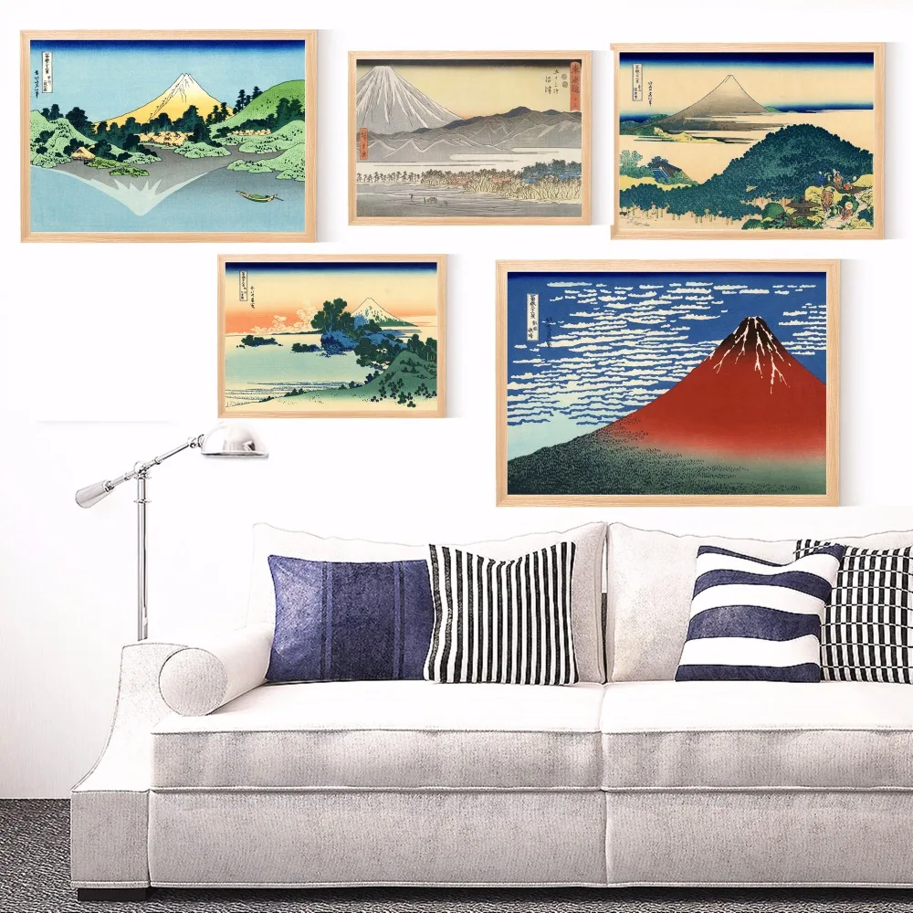 Jpan Mountain Fuji Watercolor Canvas Art Print Painting Poster Wall Pictures For Room Home Decorative Bedroom Decor No Frame | Дом и сад
