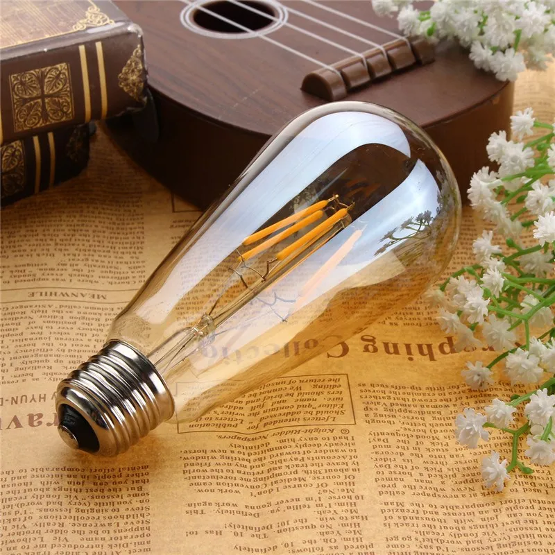 Винтажная Светодиодная лампа Эдисона E27 ST64 6 Вт 220 В переменного тока|vintage edison