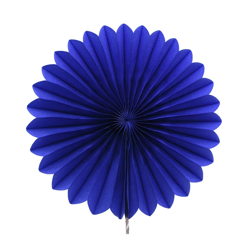 Royal blue "-12" декоративные бумажные Цветочные бумажные поделки бумажные вентиляторы DIY подвесные вентиляторы для свадьбы, дня рождения, вечеринки, детского праздника - Цвет: Royal blue