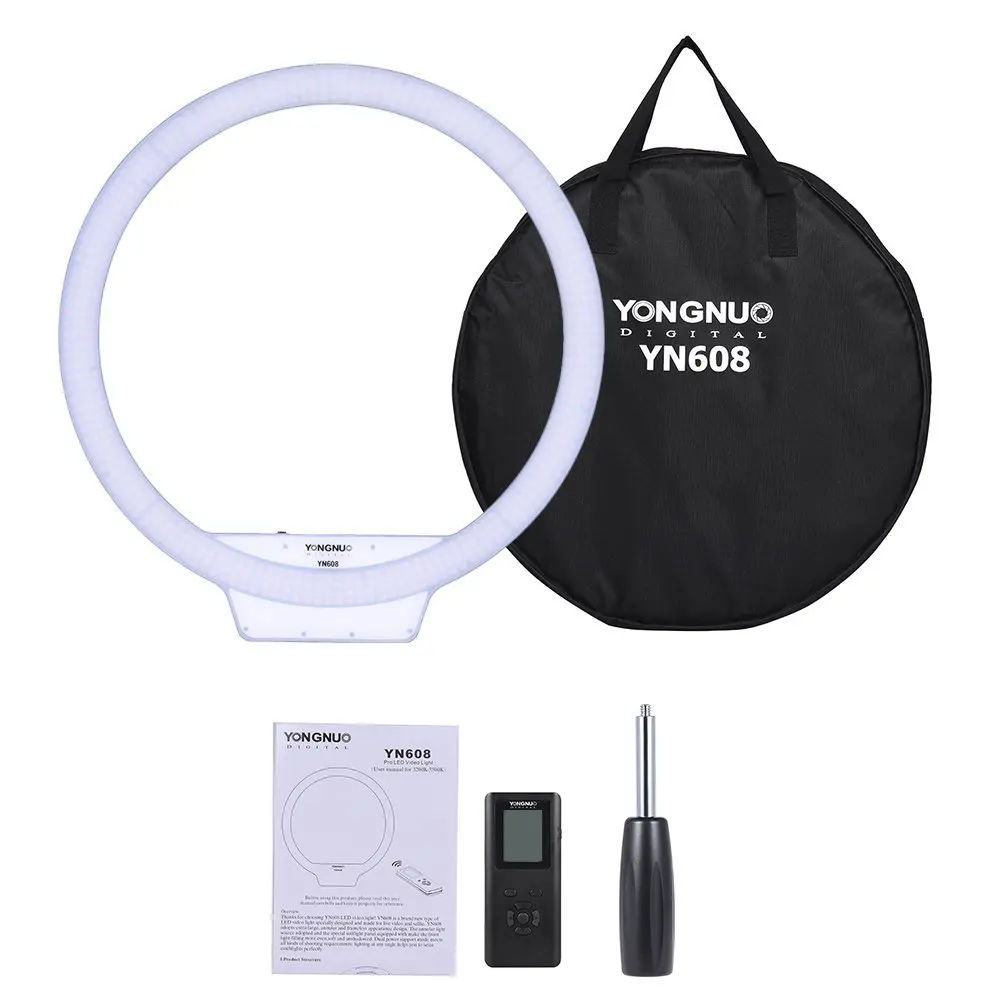 Хит продаж кольцевой светильник для селфи YongNuo YN608 3200K ~ 5500K двухцветная
