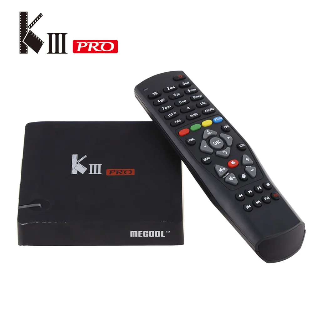 MECOOL KIII PRO DVB T2 S2 android 7 1 ТВ приставка 3 Гб 16 Amlogic S912 Восьмиядерный 64 бит комбо Wifi 4K