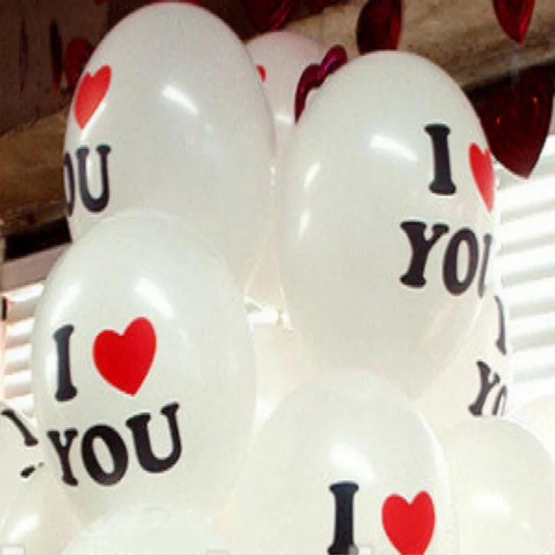 Деликатный 12 см со стразами латексных воздушных шаров с надписью I LOVE YOU воздушные