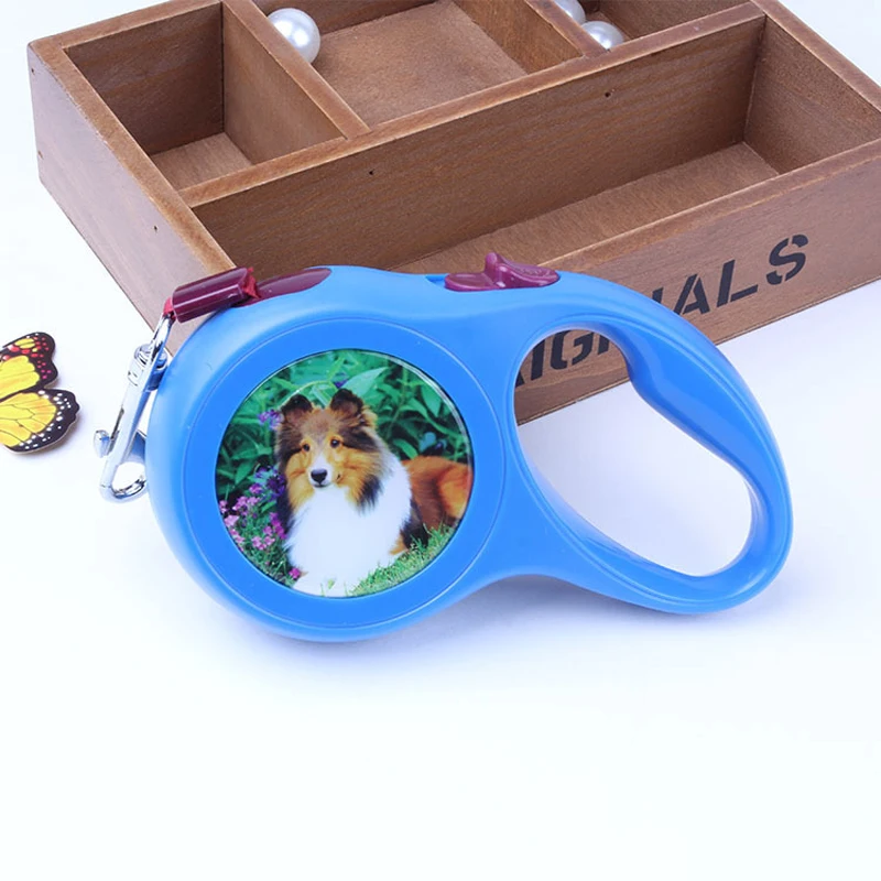 Мультфильм полиэстер собаки поводок Регулируемая животный принт Автоматическая