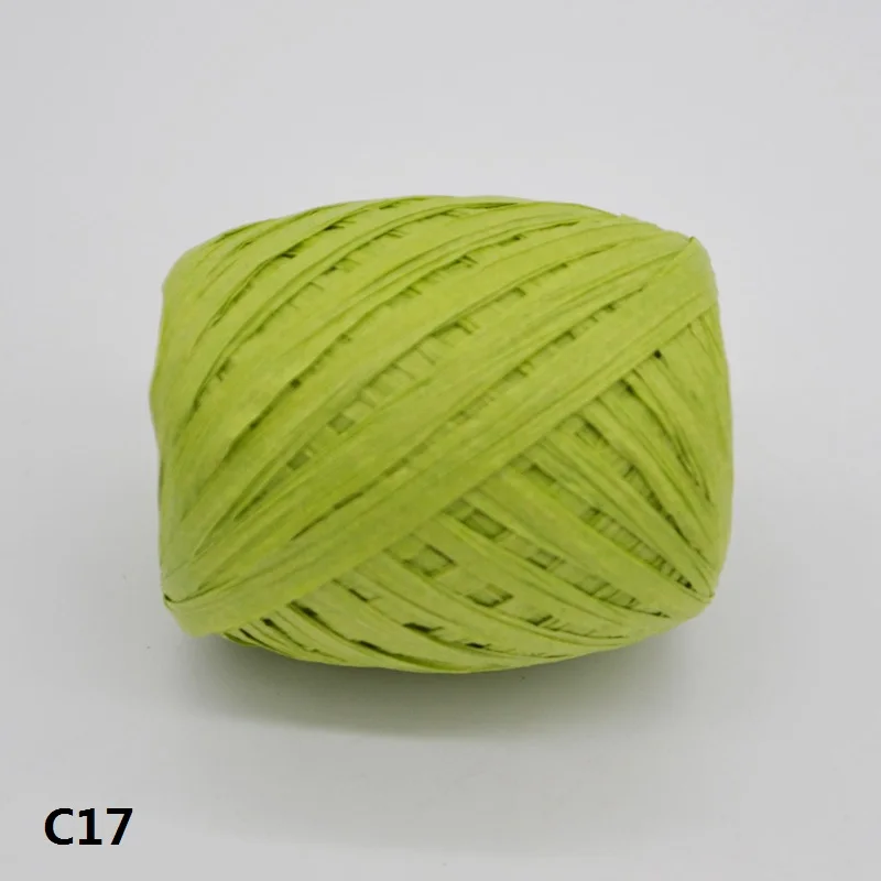 C17 1 шт. 20 м/рулон DIY рафия ленточный шнур веревка для упаковки ладони бумажный канат Подарочная коробка Упаковка Свадебные украшения для вечеринки Cinta Rafia 6Z - Цвет: C17