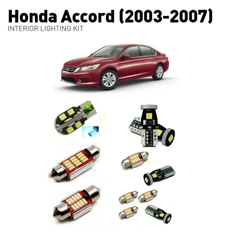 

Led interior lights For Honda accord 2003-2007 13pc Led Lights For Cars lighting kit automotive bulbs Canbus