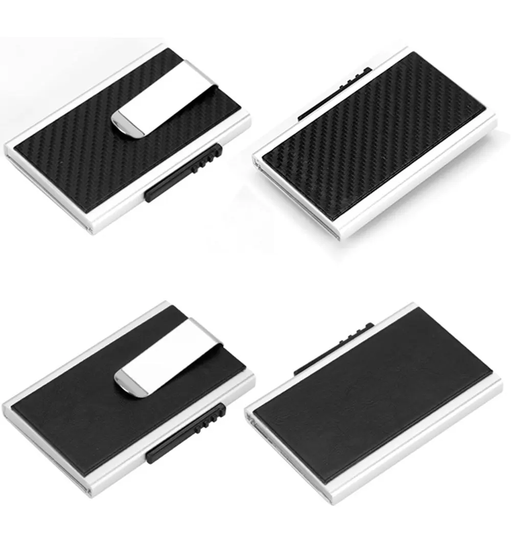 BYCOBECY RFID карты защитные кошельки для мужчин и женщин футляры для идентификационных карт унисекс слайд металлический кошелек Тонкий RFID Чехлы для кредитных карт