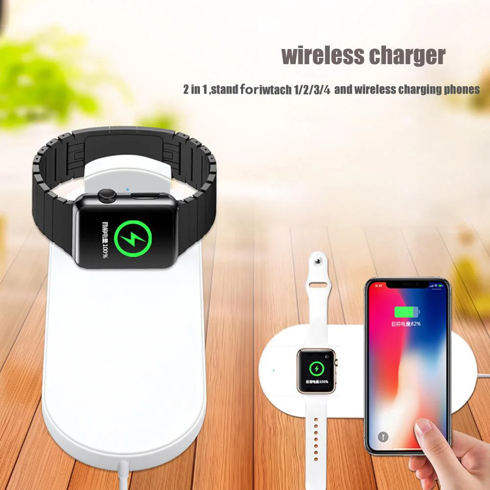 ETIMGA Быстрая зарядка стенд для iPhone XS Max XR X 8 AirPods Apple Watch 4 3 2 Qi Беспроводная