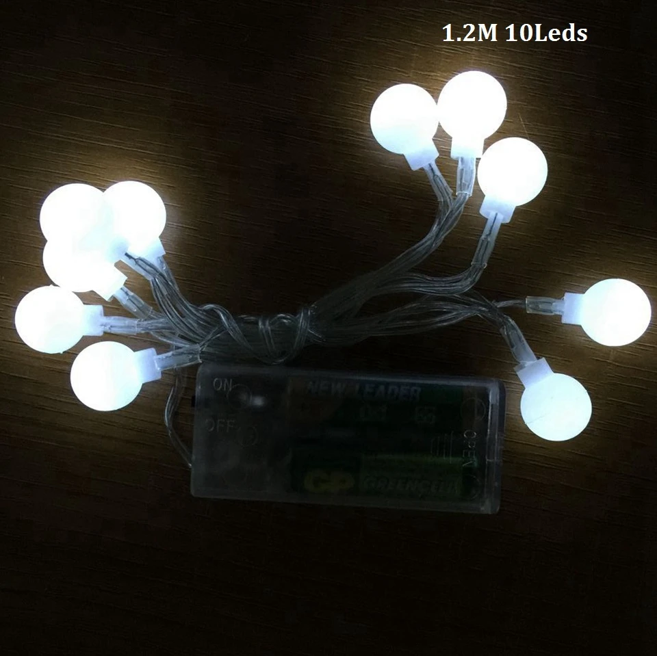 Garland 2M 5M 10M Fairy AA Battery LED Ball String Lights Waterproof For Christmas Tree Wedding Indoor Decoration light | Лампы и