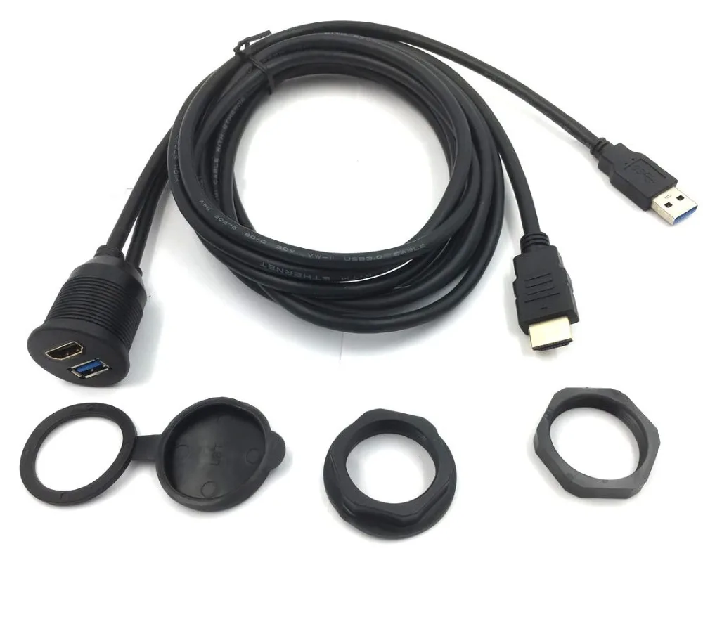 2 м USB 3 0 и HDMI штекер гнездо Удлинительное крепление для приборной панели