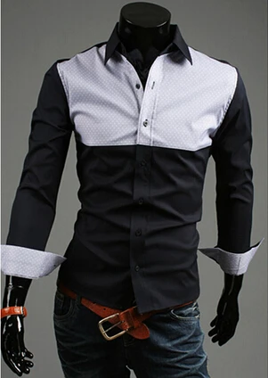 New autumn outfit joining together the wind hitting scene of a man's shirt Men's contracted leisure business long sleeve shirts |
