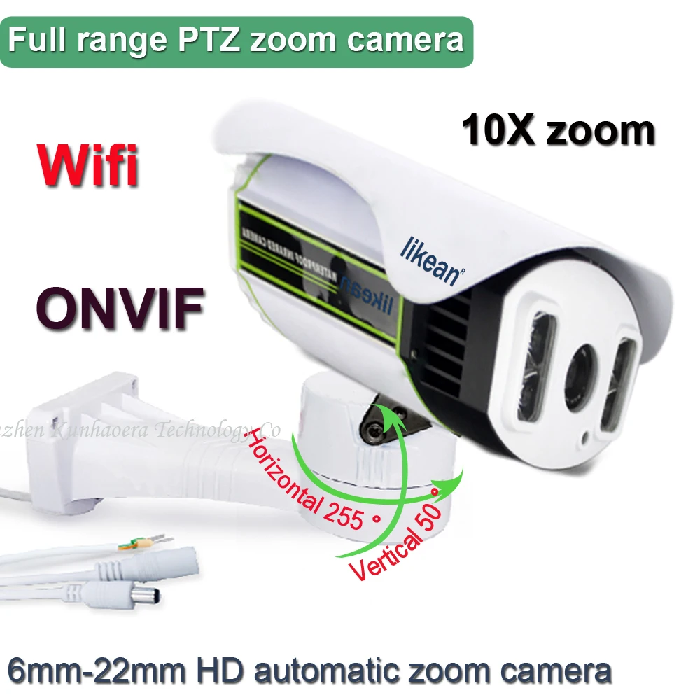 Waterproof 2MP 1080P HD Wireless 10x zoom IP Camera Wifi Outdoor ONVIF CCTV Sony imx222 IR TF Slot Security Surveillance | Безопасность