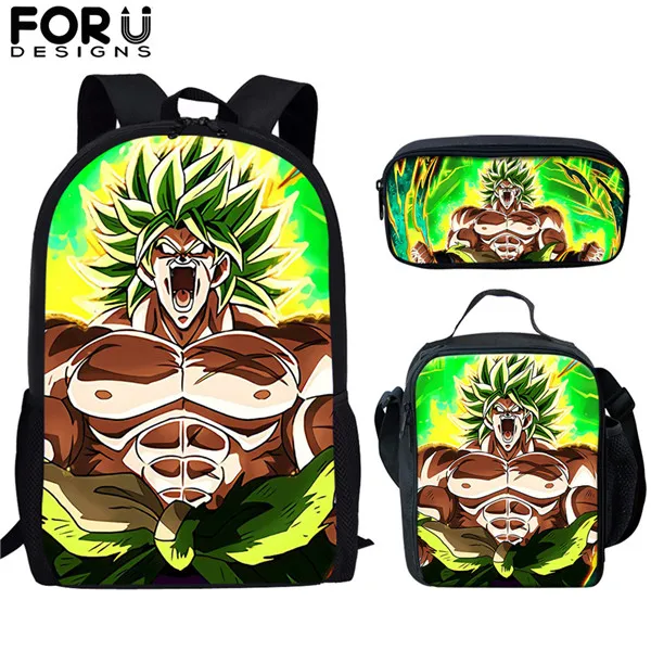 FORUDESIGNS/3 комплекта детский школьный рюкзак Dragon Ball Goku Z Веджета супер сайян принт Детский Рюкзак Школьный для подростков студентов мальчиков - Color: HK3155CGK
