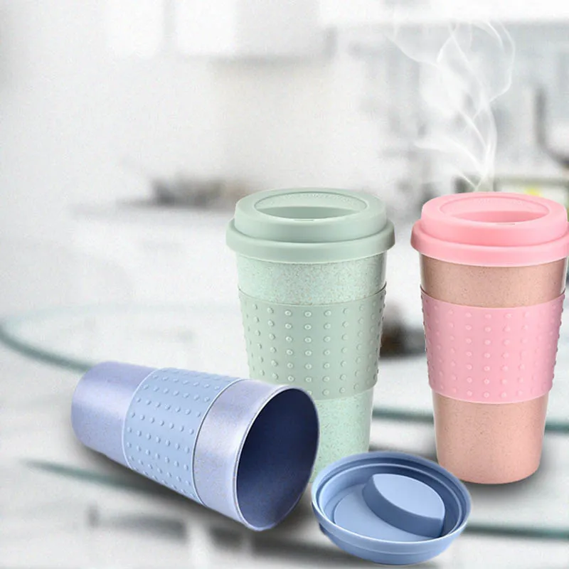 350 мл Экологичные кофейные чашки из пшеничной соломы кружка для путешествий с