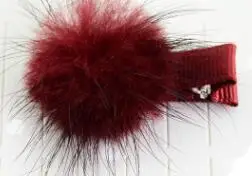 1Pcs Girls Hairpins with Small Fur Pompom Mini Ball Gripper Hairball Pom Hairclips Children Hair Clip Accessorie - Цвет: L