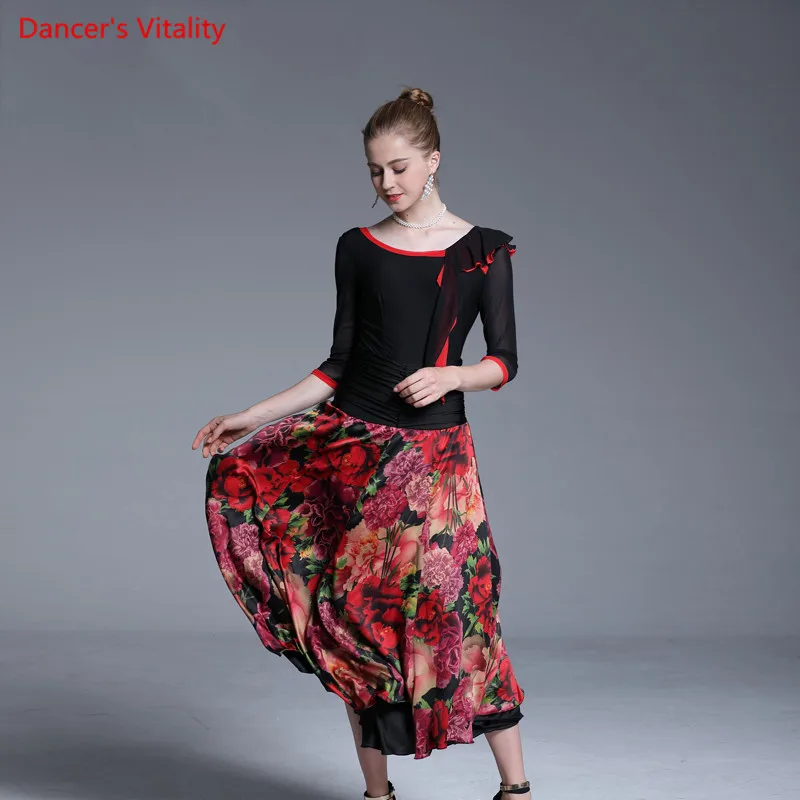 

Lady Ballroom Dancing Suit Modern Dance Competition Costume Women Waltz Tango Foxtrot Quickstep Clothing Practice Wear