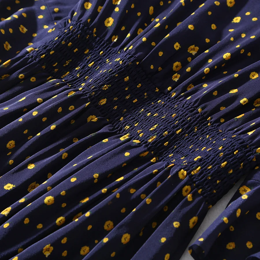 Элегантное женское платье с цветочным принтом Новинка лета 2019 оборками и