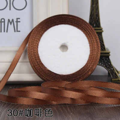 25 ярдов/рулон атласная лента для подарков 0 6 см|faced satin ribbon|satin ribbonsingle face ribbon |