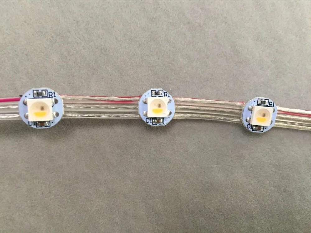 DC5V 100 шт/шнур адресуемых SK6812 RGBW (теплый белый) led с радиатором (10 мм * 3 мм) 5 см