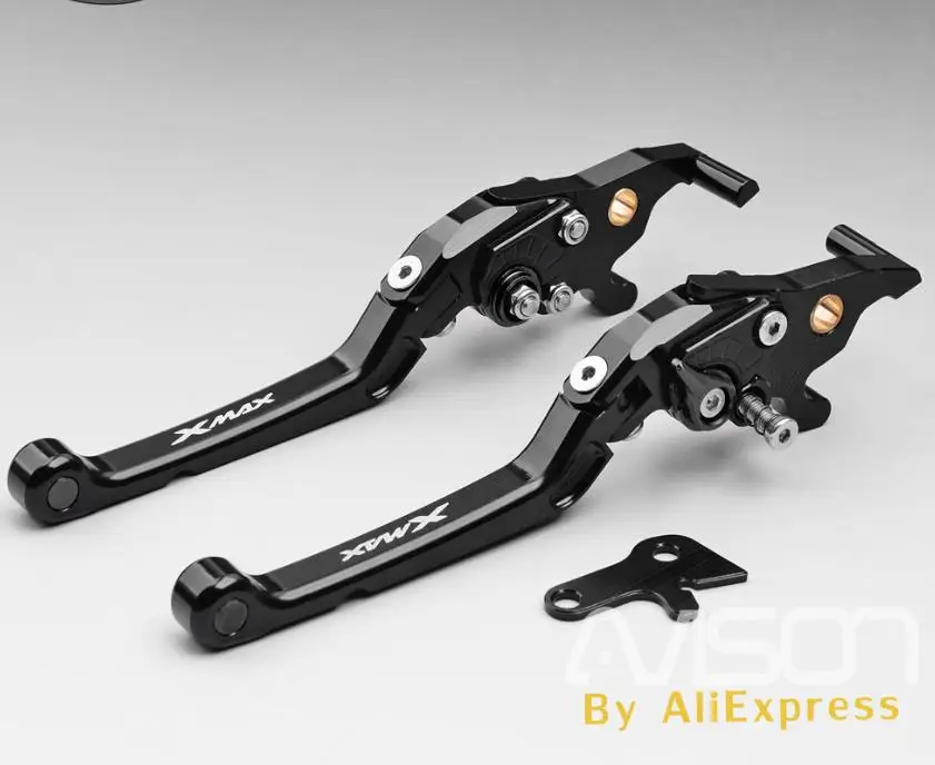 Черный Для YAMAHA X-MAX300 XMAX250 XMAX 300 250- CNC Короткие тормозные рычаги сцепления Регулируемые - Цвет: Черный
