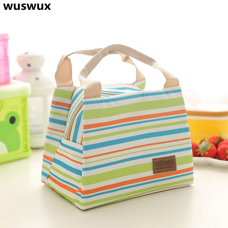 Новая модная мультяшная полосатая портативная детская изолированная сумка для