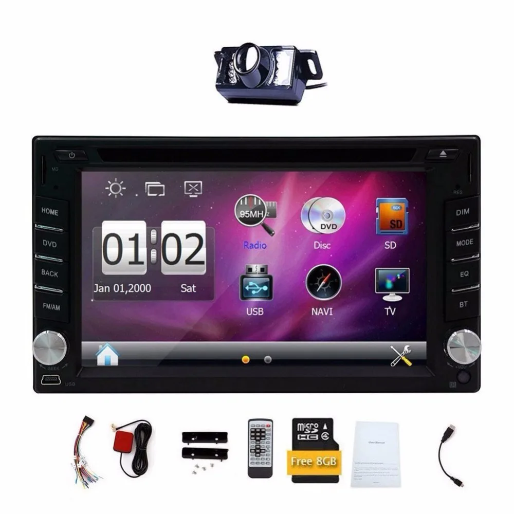 2 DIN цифровой Сенсорный экран dvd-плеер GPS навигации стерео Встроенный Bluetooth Радио