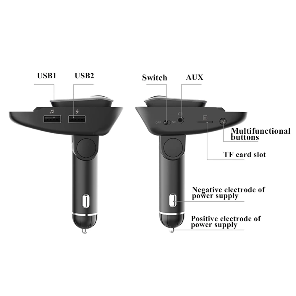 Новый Bluetooth беспроводной FM передатчик автомобильный комплект USB Changer Поддержка TF