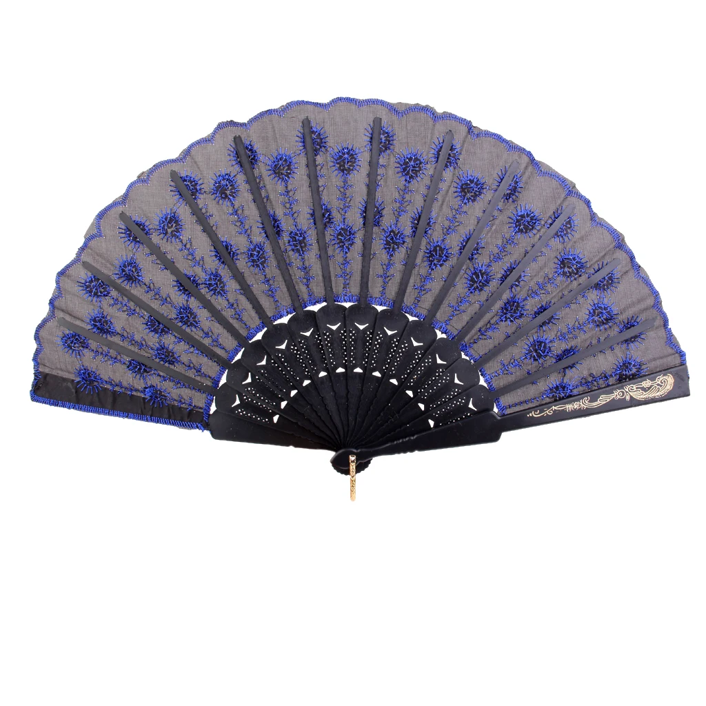 Новинка товары для вечеринок испанский складной Ручной Веер шелковая вышитая