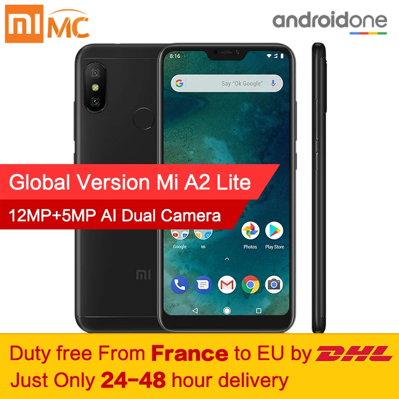 Свободный налог! глобальная версия Xiaomi Mi A2 Lite 3 Гб оперативной памяти 32 встроенной