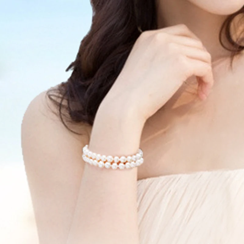 

PEISENI 100% natural freshwater pearl Bracelet Charm 925 sterling silver jewelry Cultured Pearl for girls gifts