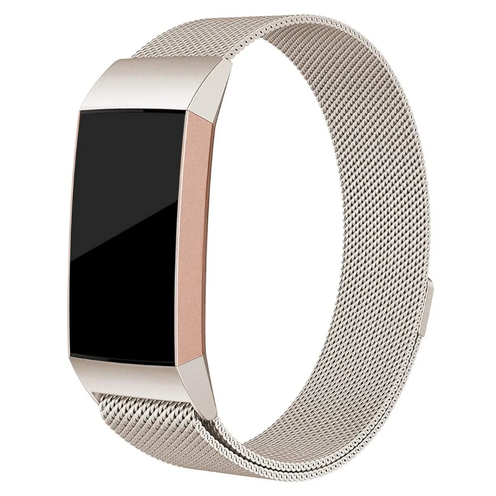 Новая мода магнитная сетка петля ремешок для Fitbit Charge 3 из нержавеющей стали сменный ремешок для наручных часов металлический браслет ремешок