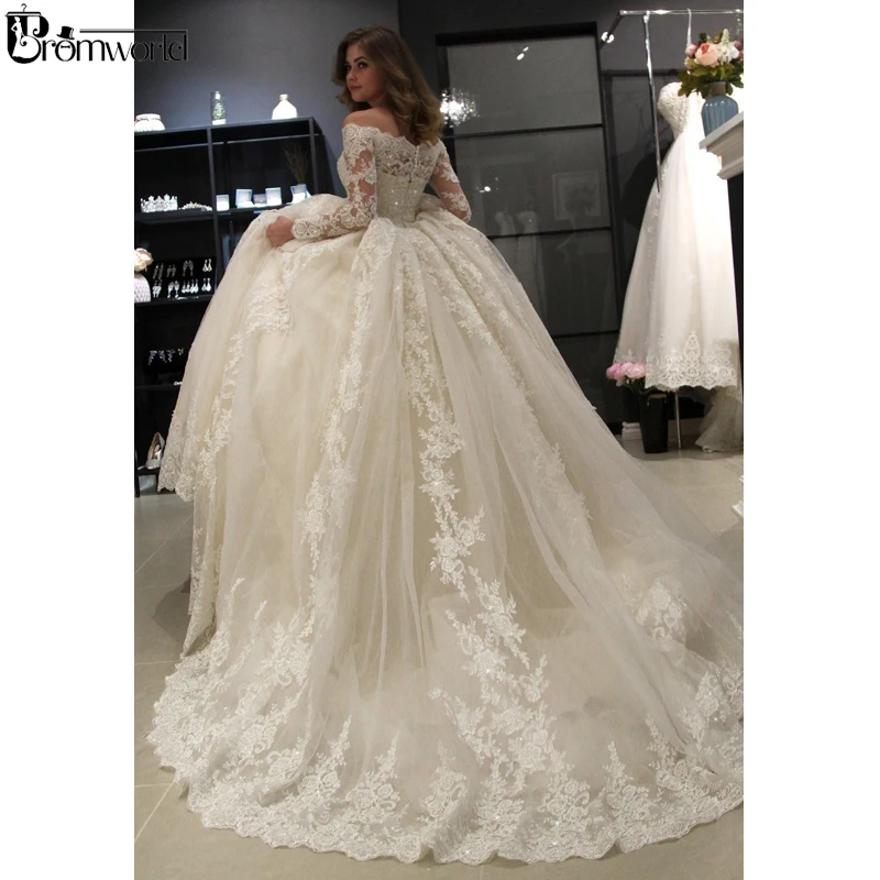 Мусульманское свадебное платье Vestido De Noiva 2021 бальное без бретелек в арабском