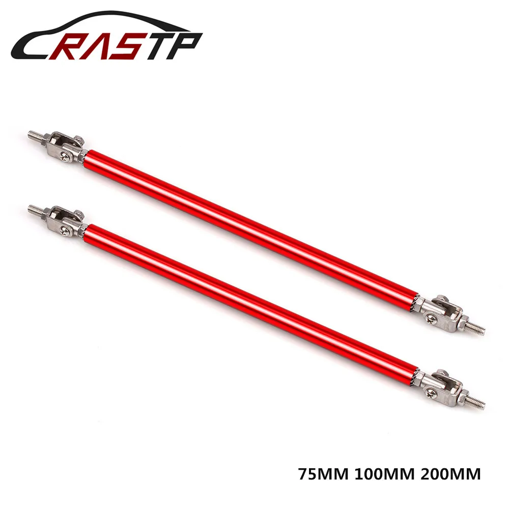

RASTP-Car Styling Adjustable 75mm/100mm/200mm Front Bumper Lip Splitter Rod Strut Tie Bar Support Kit RS-BTD009
