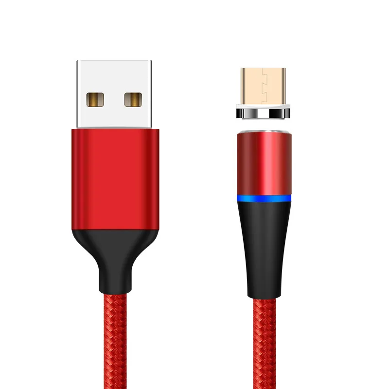 Магнитный кабель Micro USB 3A type C для быстрой зарядки и передачи данных, Магнитный адаптер для зарядки телефона, USB-C кабель type-C для samsung Galaxy - Цвет: Red