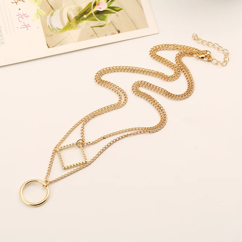 SHDIYAYUN 2017 New Big Sale Necklace Trendy Sliver&ampGold Color Geometry Female Pendant For Women Patry Jewelry Gift Accessories |