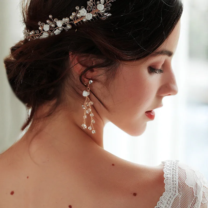 Женский Свадебный Комплект для волос SLBRIDAL расческа с искусственным жемчугом и