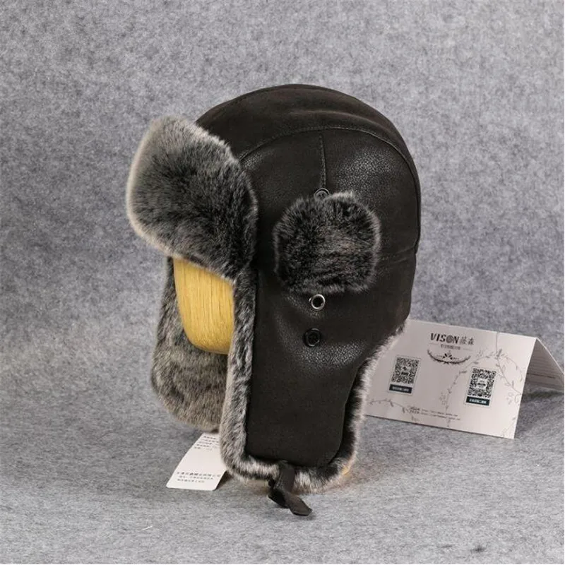 Новая зимняя шапка бомбардировщик ушных лоскутов мужская ушанка толстые теплые