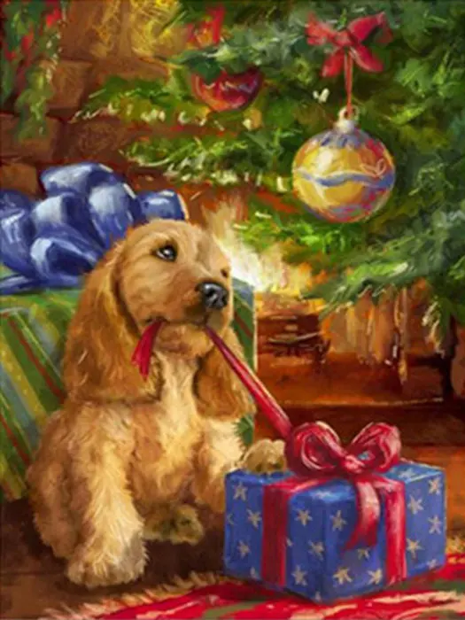 Full drill diy 5d diamond painting cross stitch animal dog embroidery picture Christmas home decorative mosaic | Дом и сад