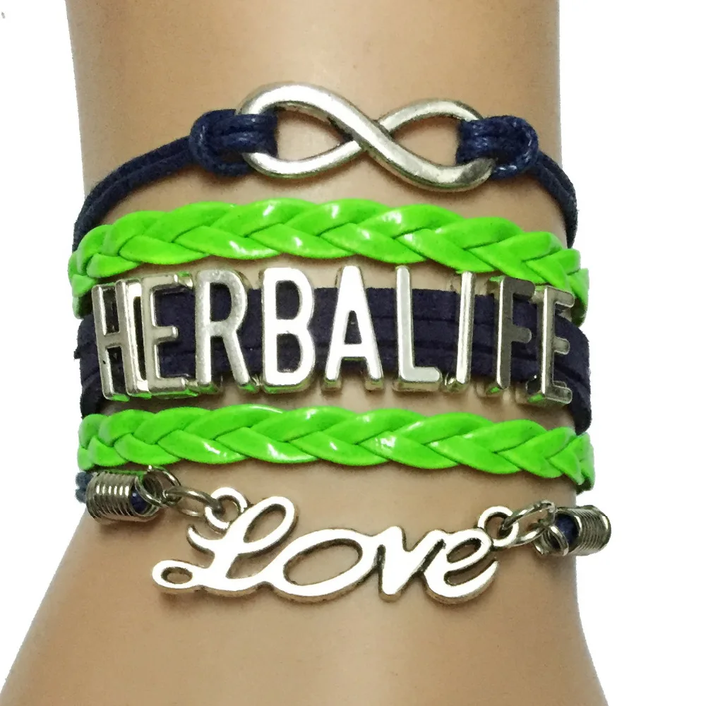 Новый Infinity/Любовь/Herbalife браслет ручной работы голубого цвета с неоновым звездным