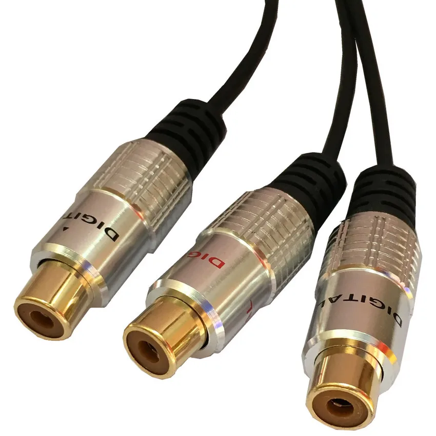 Премиум RCA Video Audio y сплиттер кабель 1 Female to 2 25 см позолоченный|Кабели VGA| |