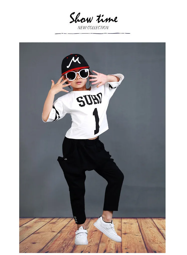 Танцевальные костюмы для мальчиков и девочек уличных танцев в стиле хип хоп танцевальные костюм Джаз